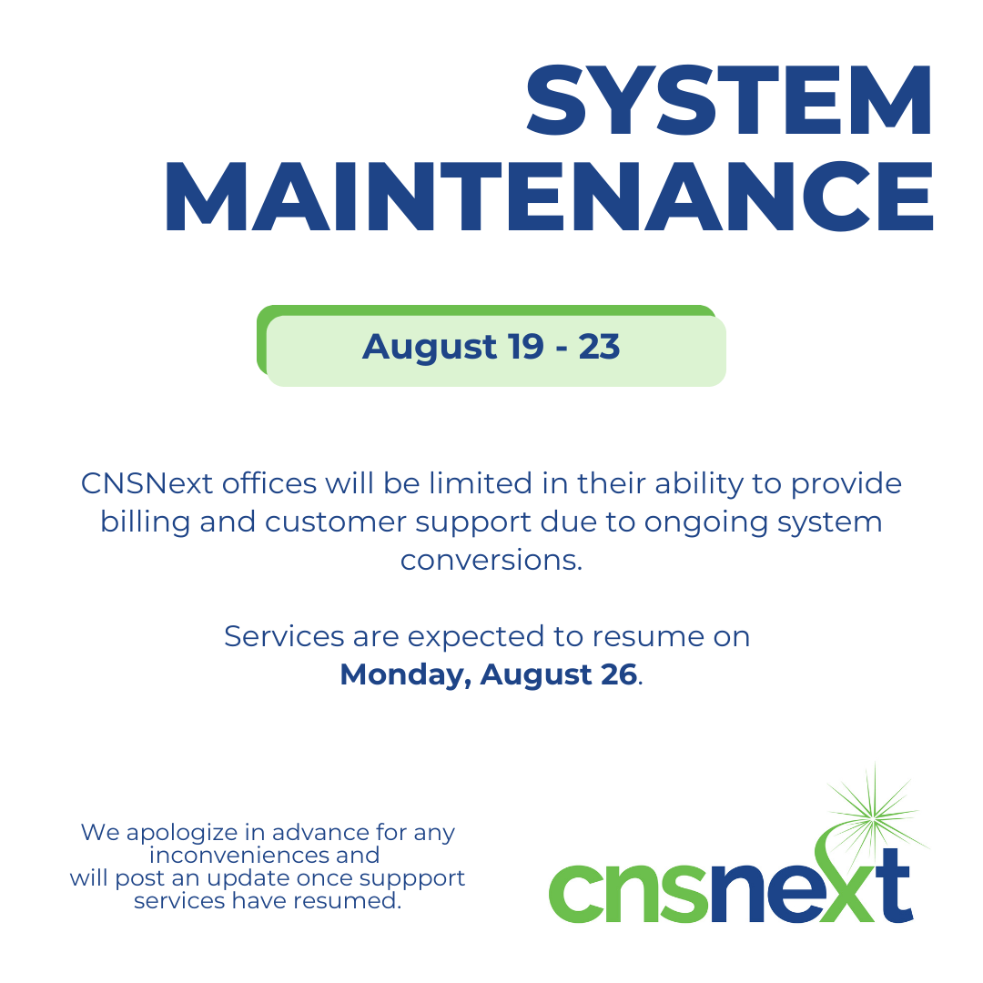 Photo for CNSNext System Maintenance